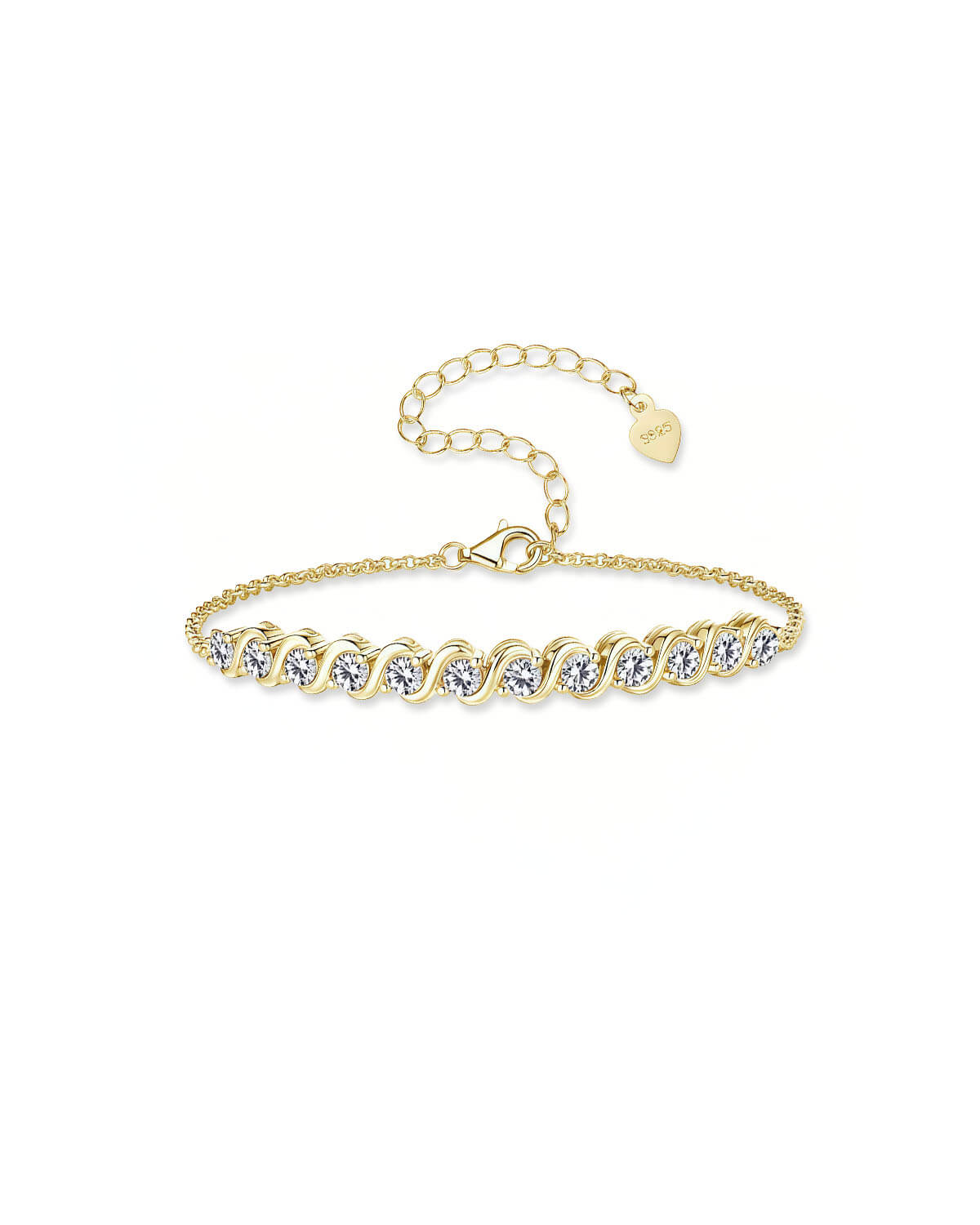 Aqua Flow - Diamond Wave Bracelet