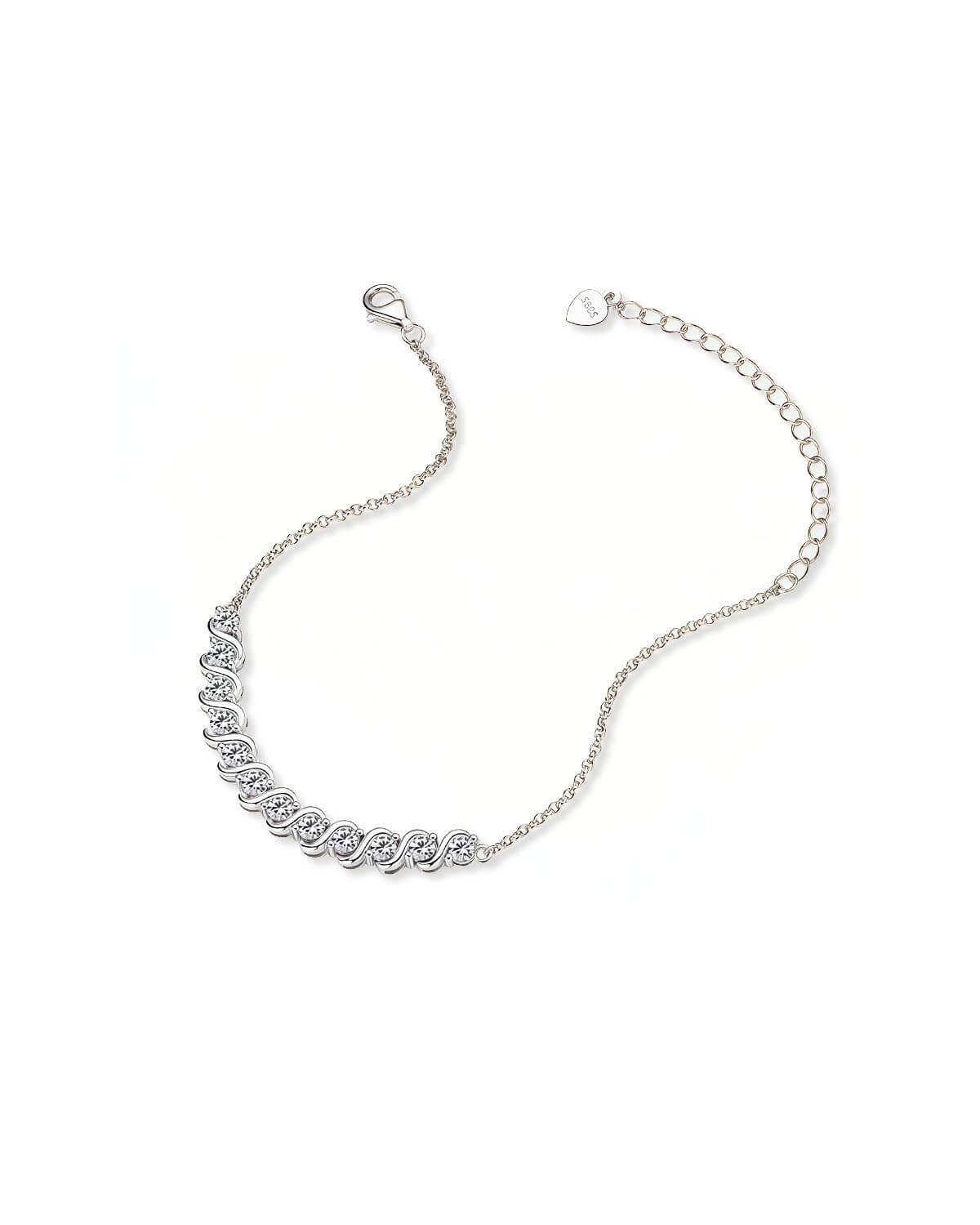 Aqua Flow - Diamond Wave Bracelet