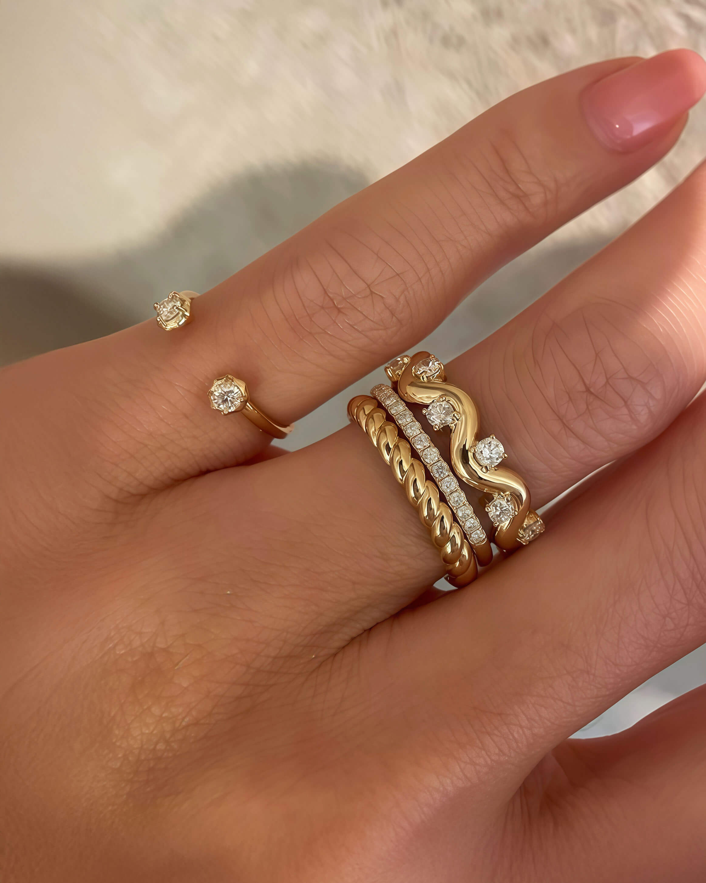 Oria Bloom – Octagon Open Diamond Band Ring