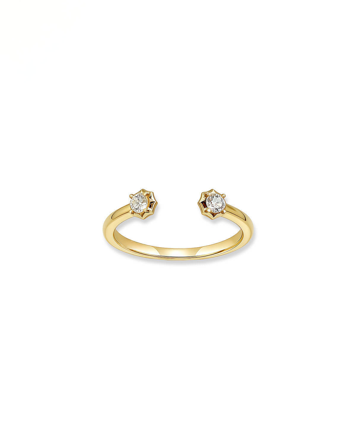 Diamond Band Rings | 14K Gold Open Octagon Lab Diamond Ring