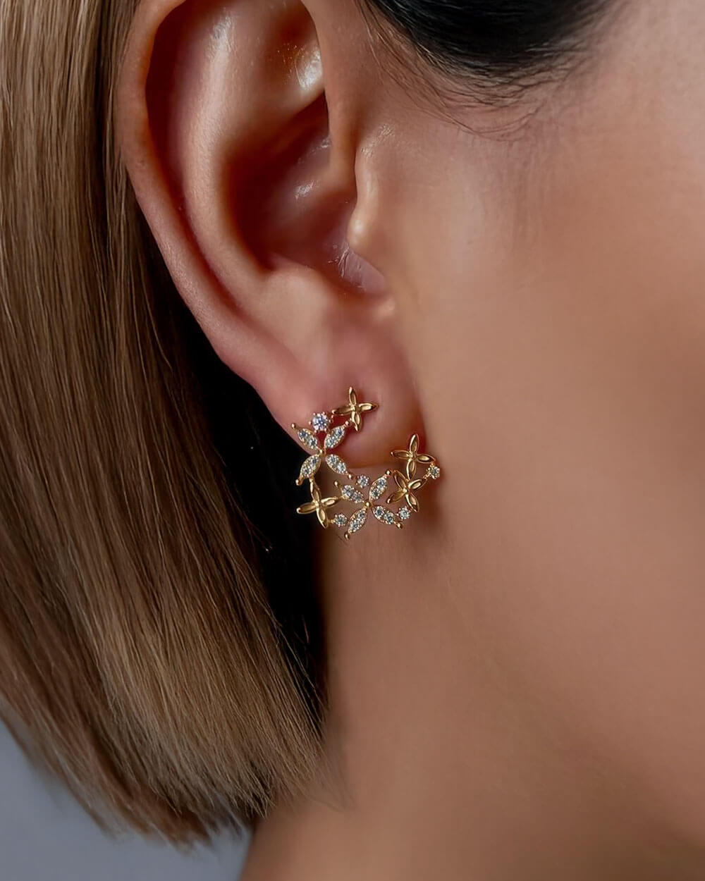 Flora Bloom – Diamond Cluster Earrings
