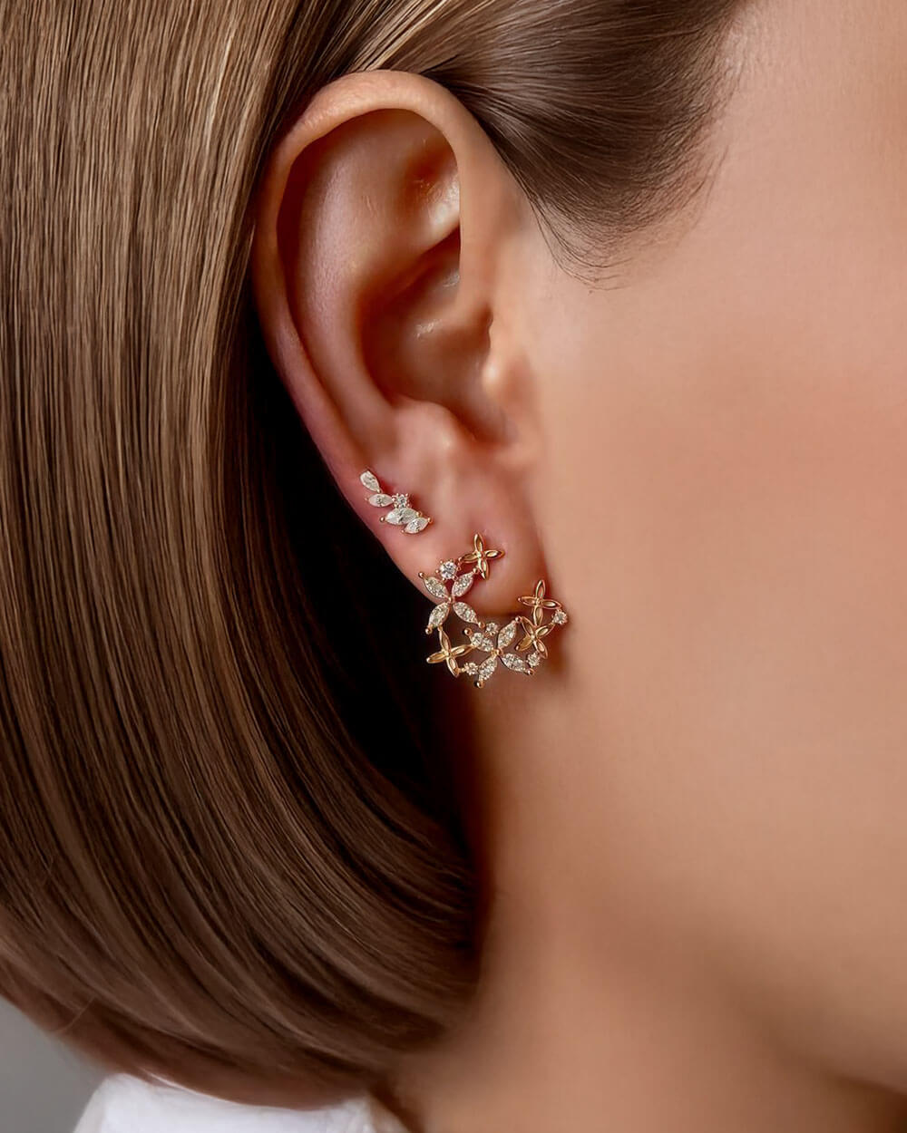 Flora Bloom – Diamond Cluster Earrings