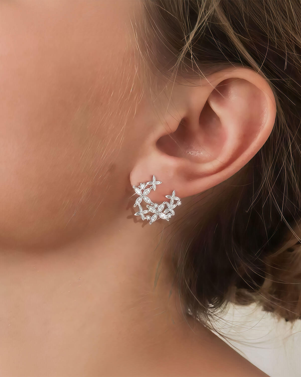 Flora Bloom – Diamond Cluster Earrings