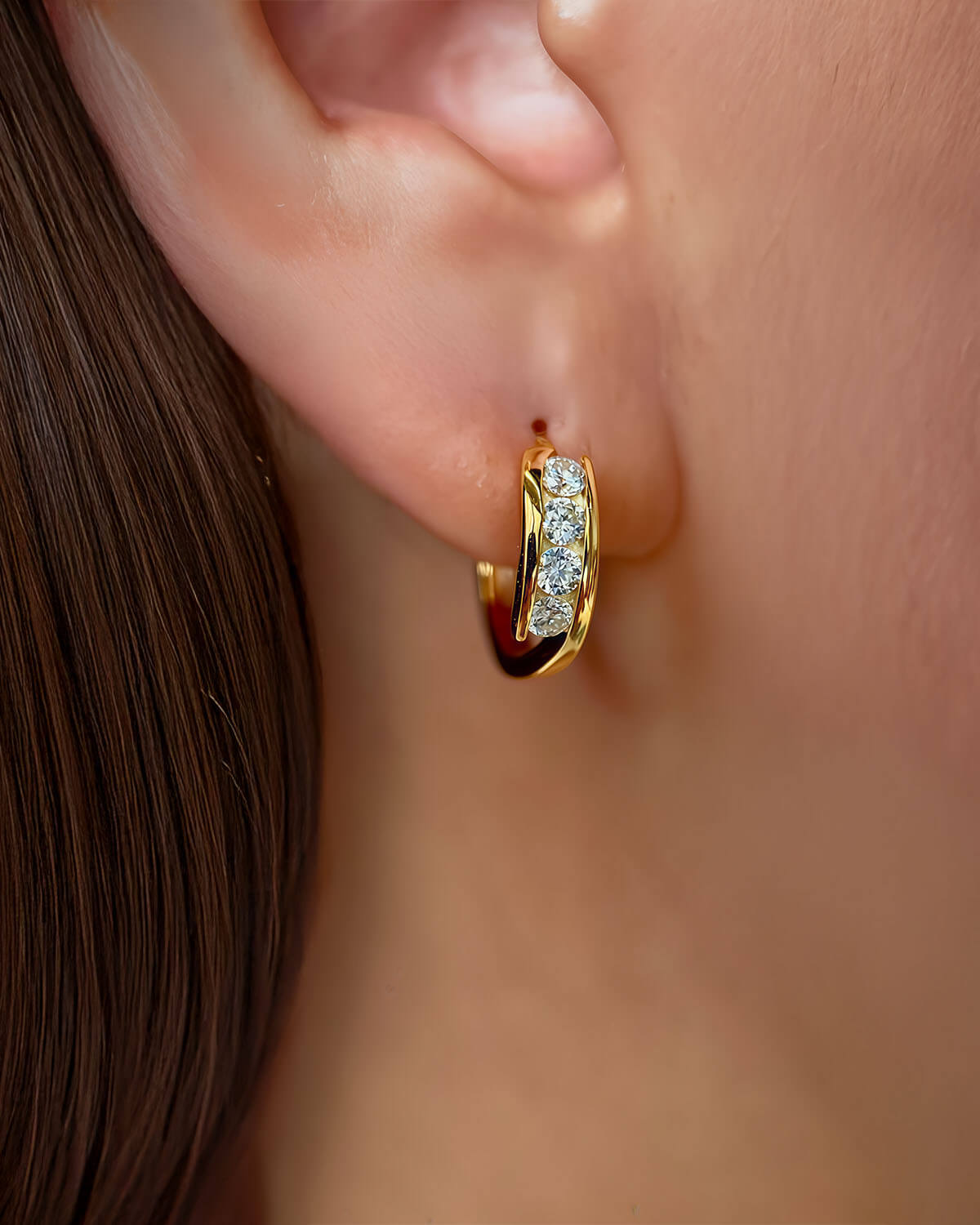 Nova Arc – Diamond Hoop Earrings