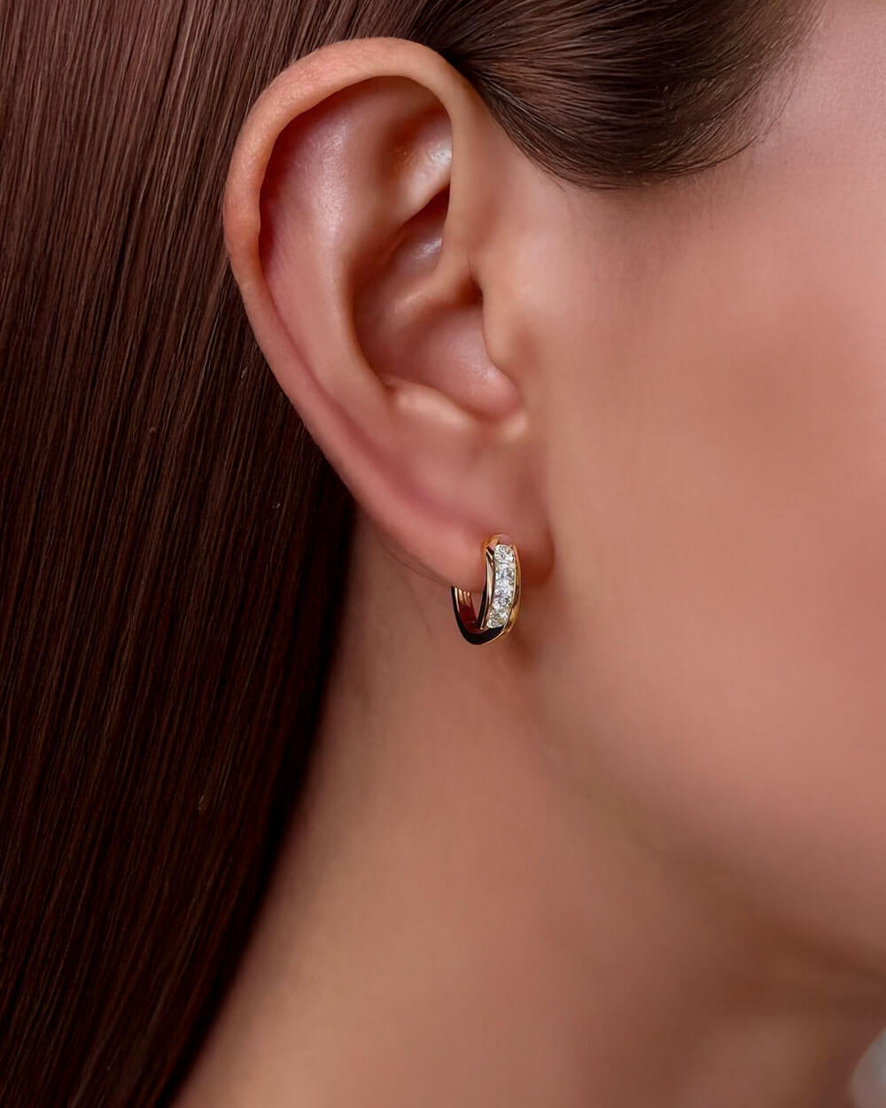 Nova Arc – Diamond Hoop Earrings