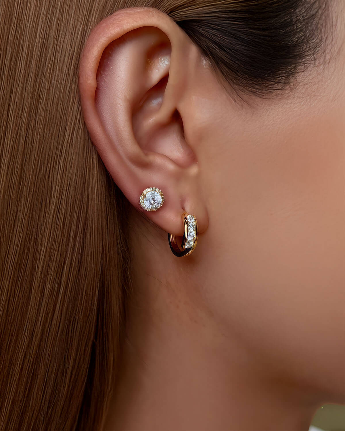 Nova Arc – Diamond Hoop Earrings