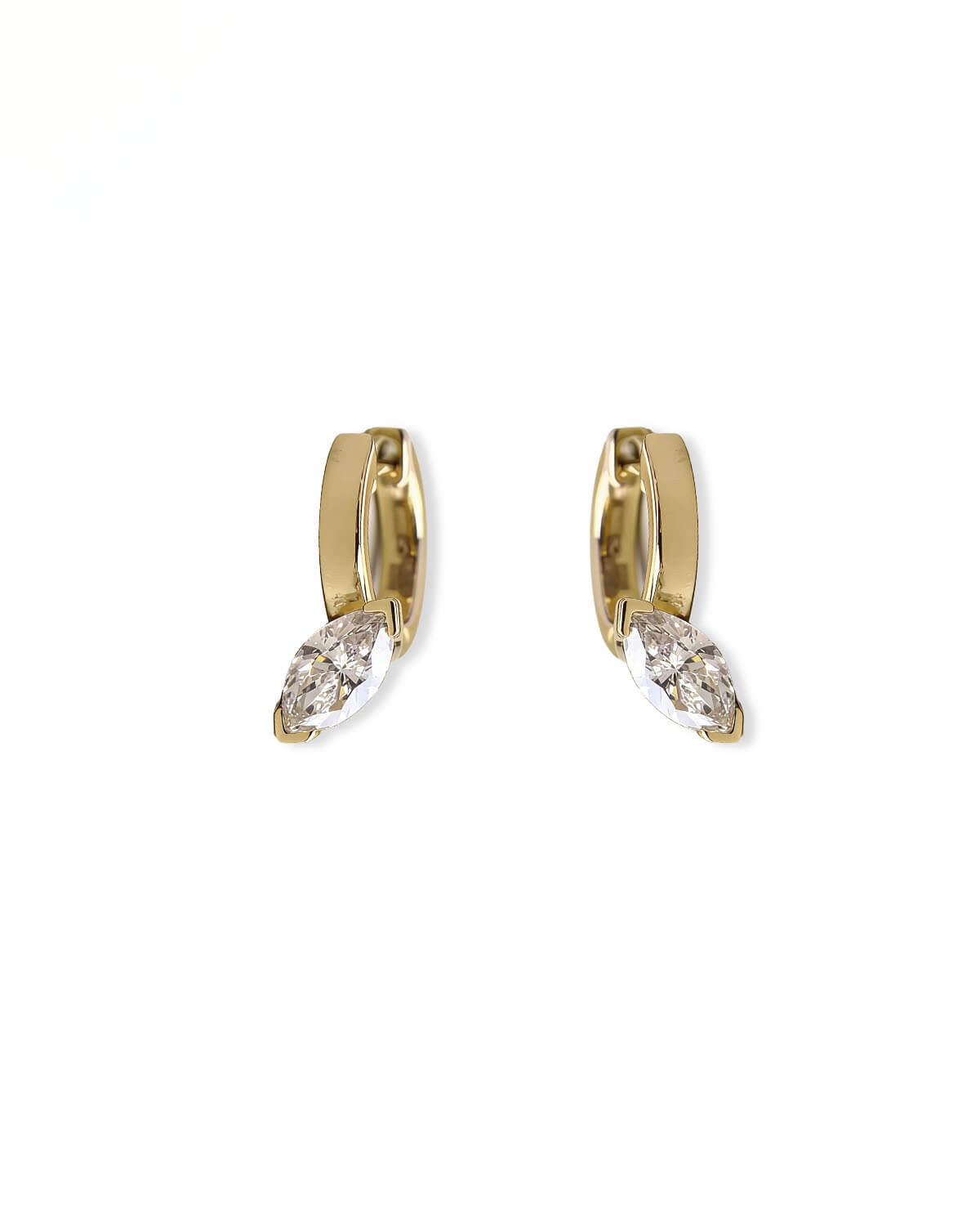 Oria Tilt – Marquise Diamond Hoop Earrings