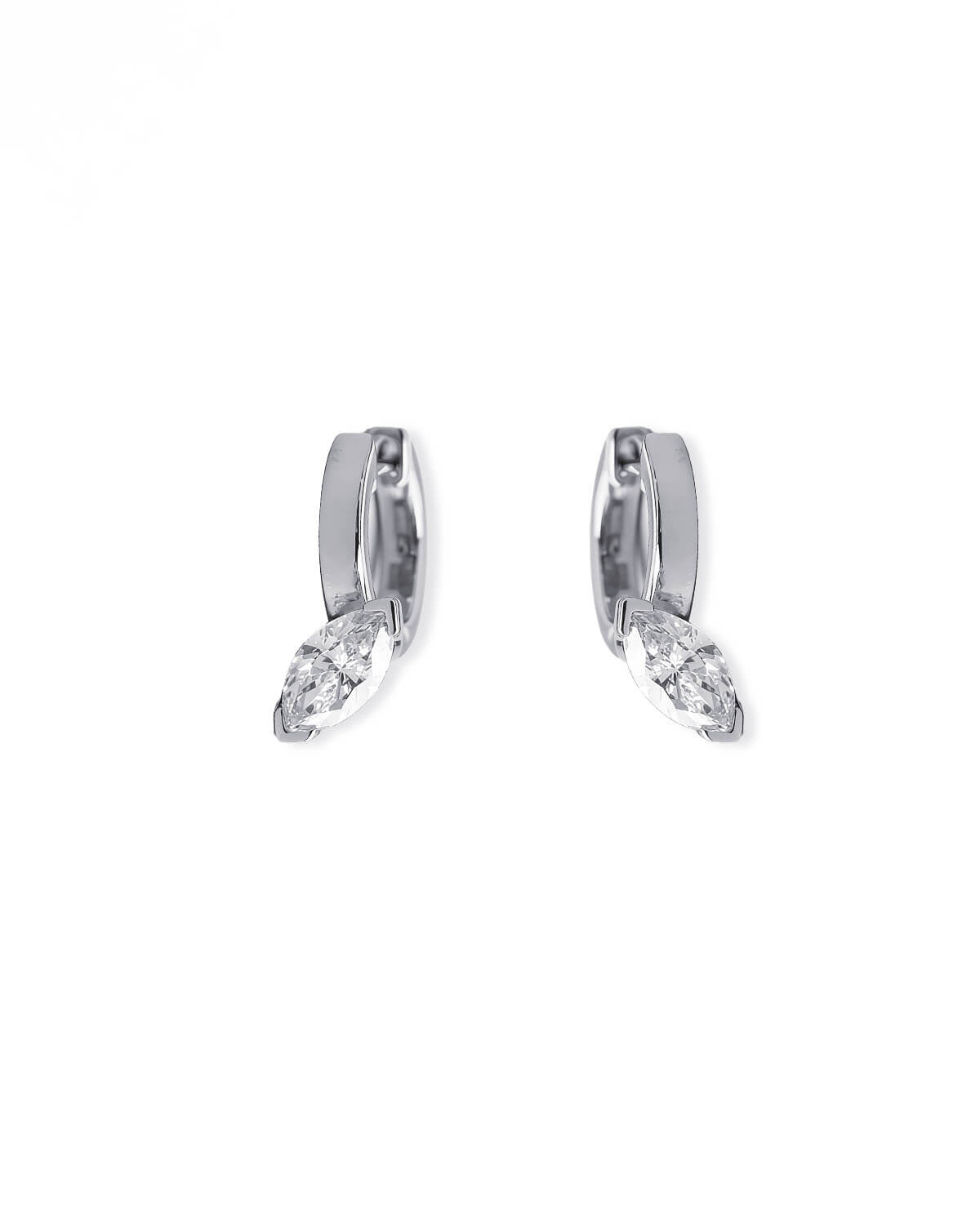 Oria Tilt – Marquise Diamond Hoop Earrings