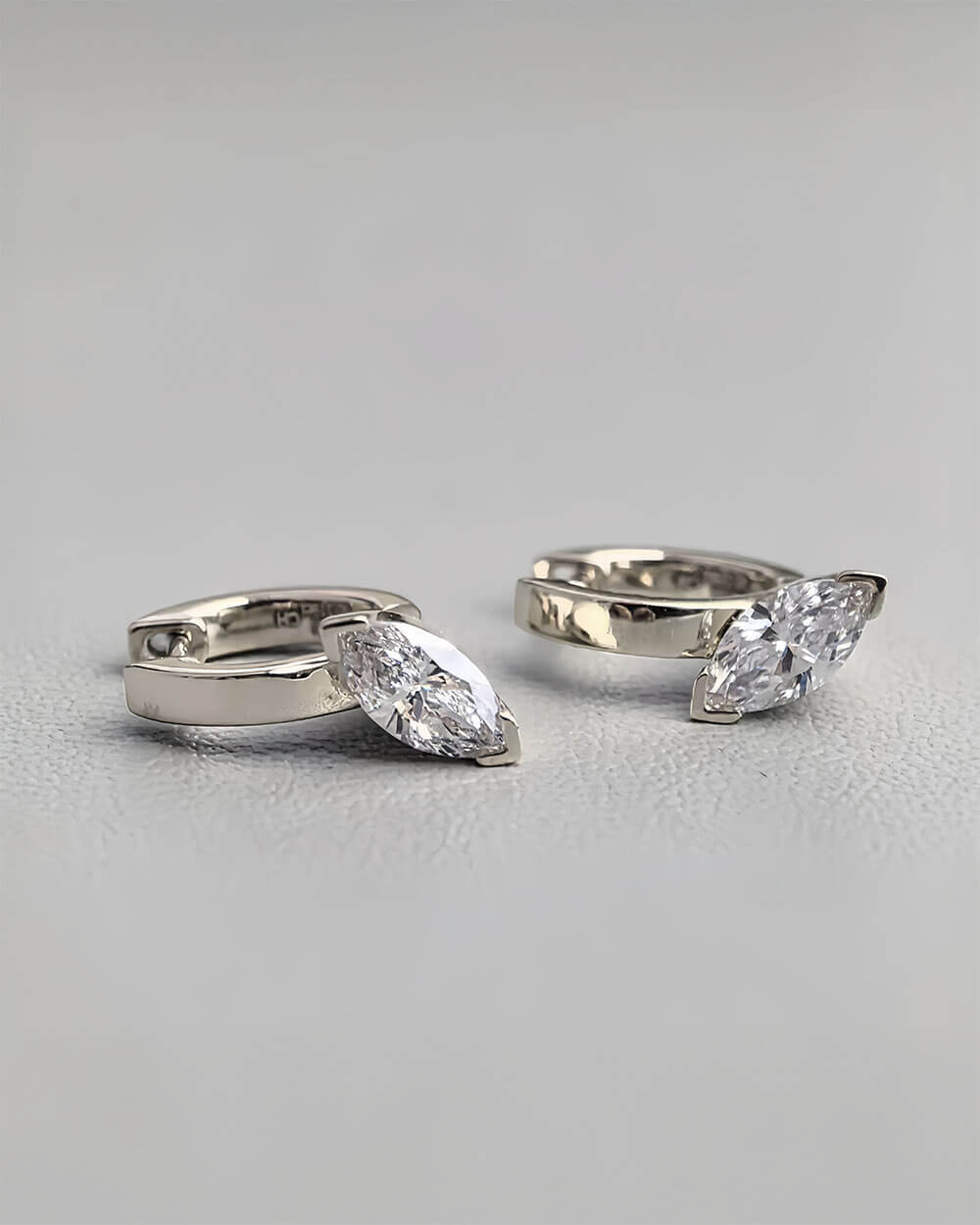 Oria Tilt – Marquise Diamond Hoop Earrings