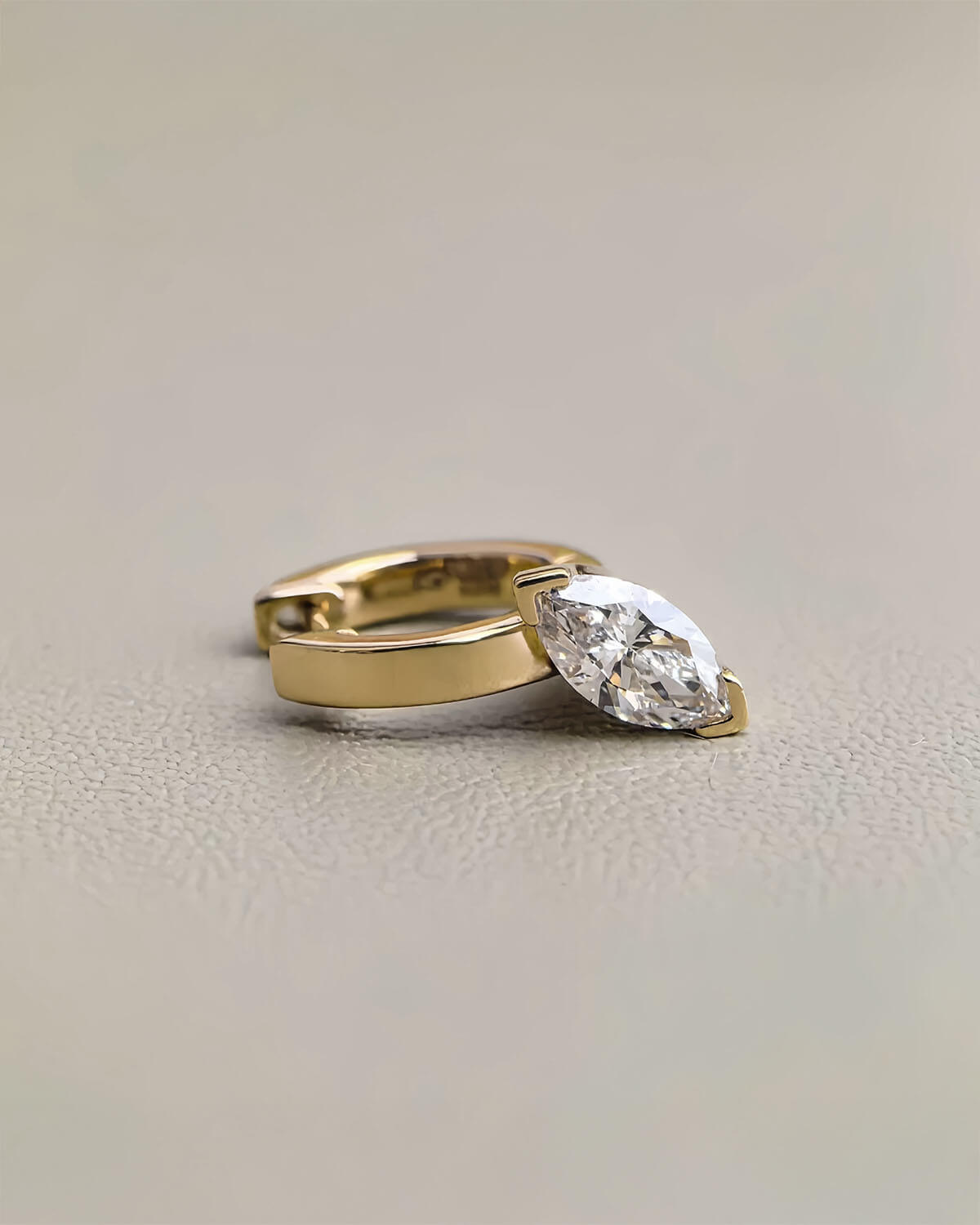 Oria Tilt – Marquise Diamond Hoop Earrings