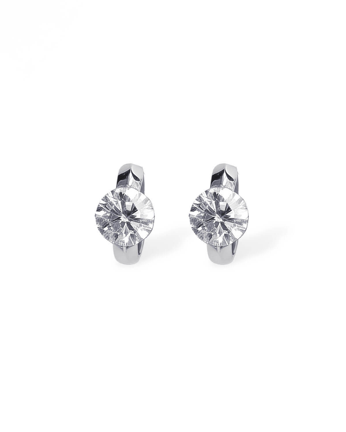 Ridge Glow – Round Diamond Huggie Earrings