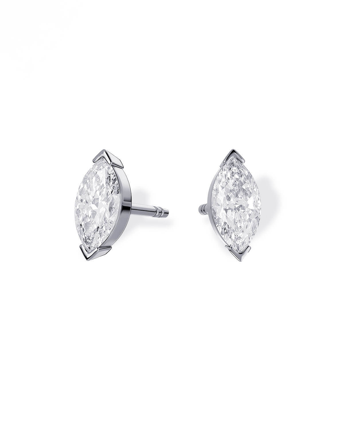 Virelle Point – Marquise Diamond Stud Earrings