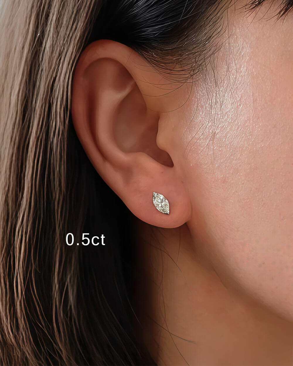 Virelle Point – Marquise Diamond Stud Earrings