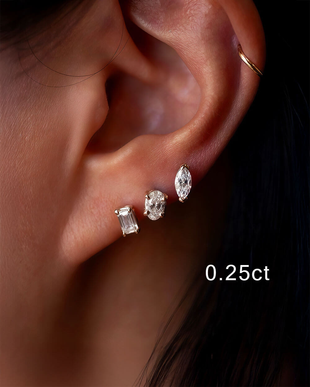 Virelle Point – Marquise Diamond Stud Earrings