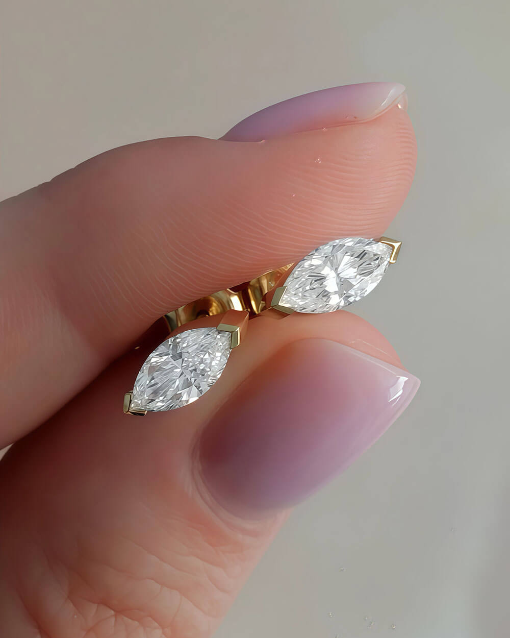 Virelle Point – Marquise Diamond Stud Earrings