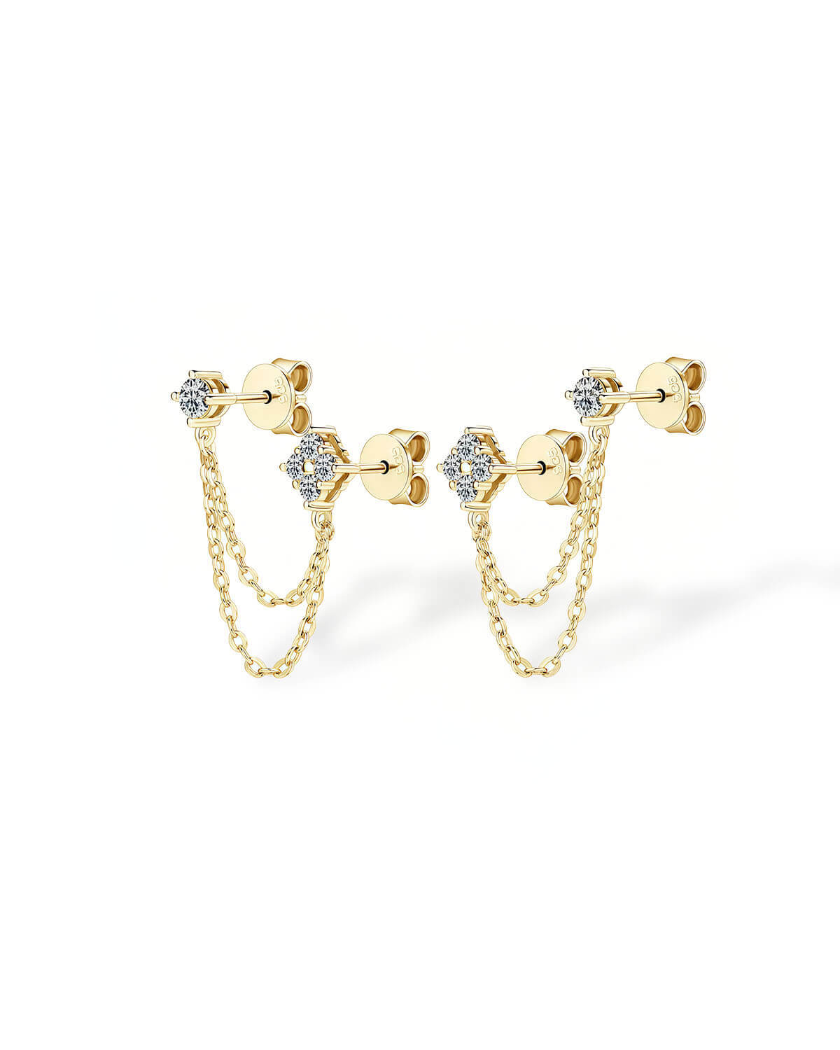 Clover Link – Double Piercing Earrings Studs