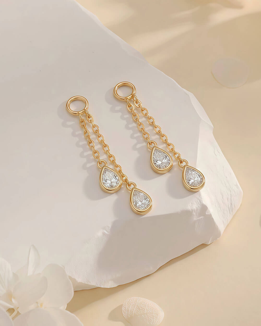 Aurelle Swing– Pear Diamond Earrings Charm