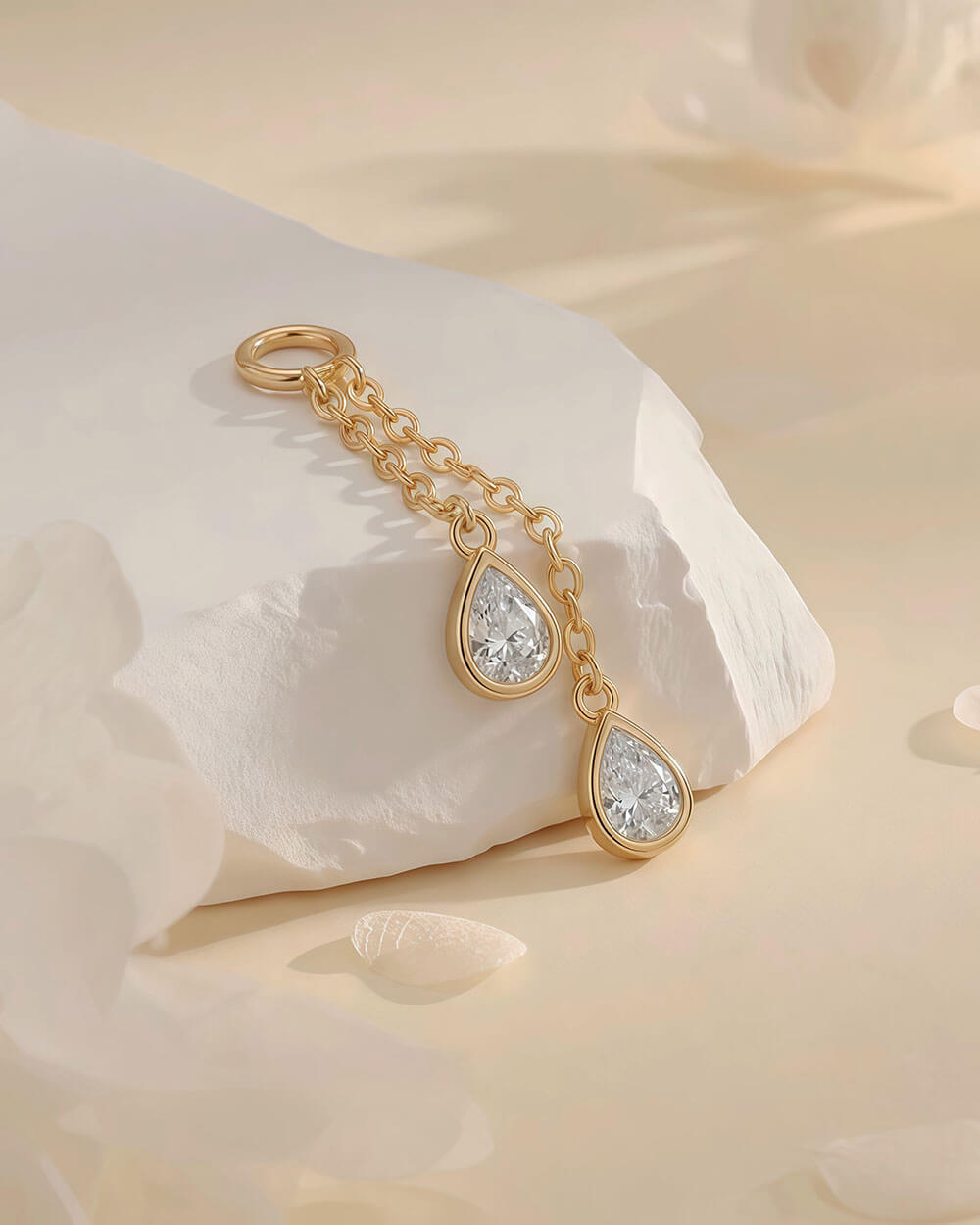 Aurelle Swing– Pear Diamond Earrings Charm