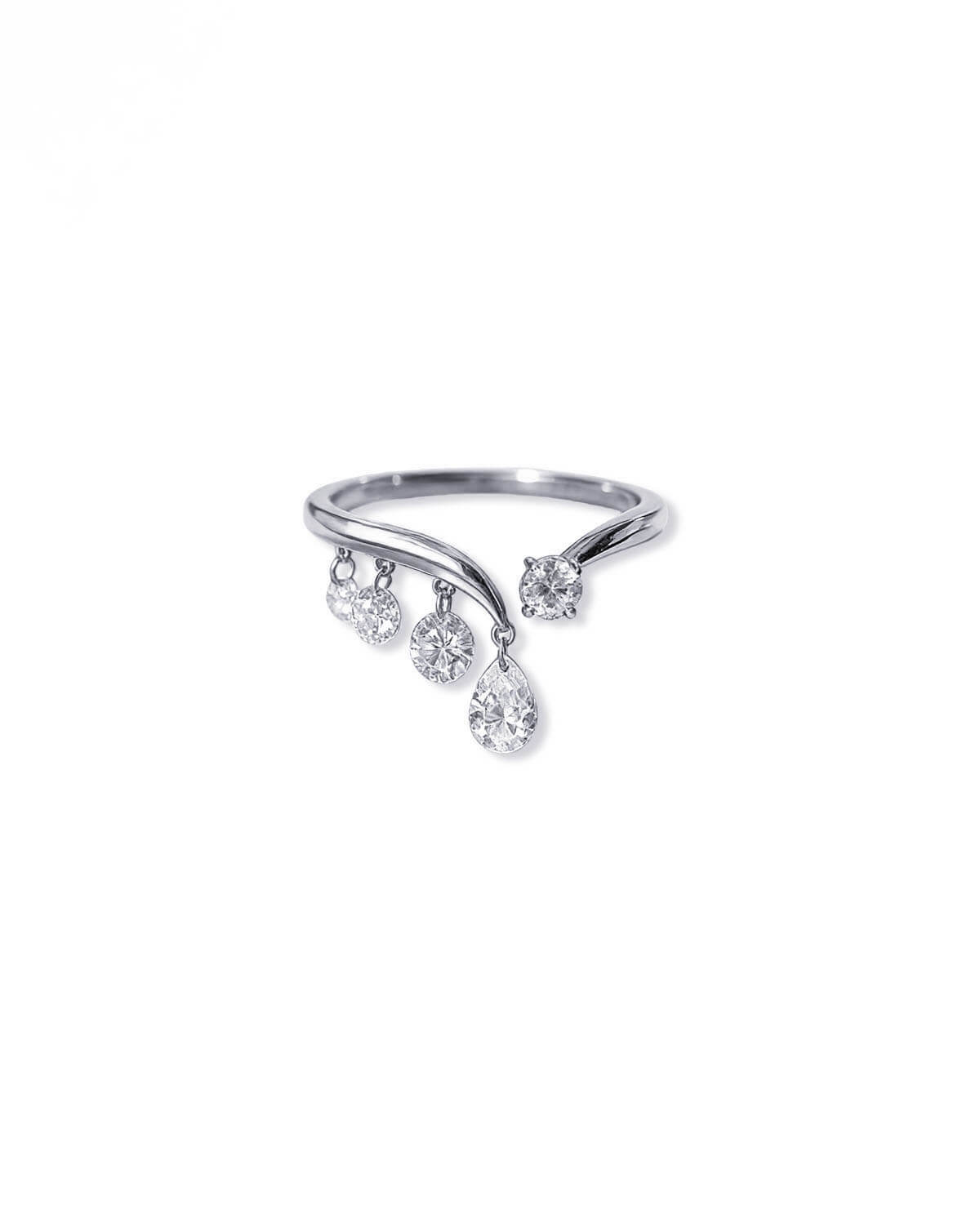 Liora Drift – Open Pear & Round Diamond Ring