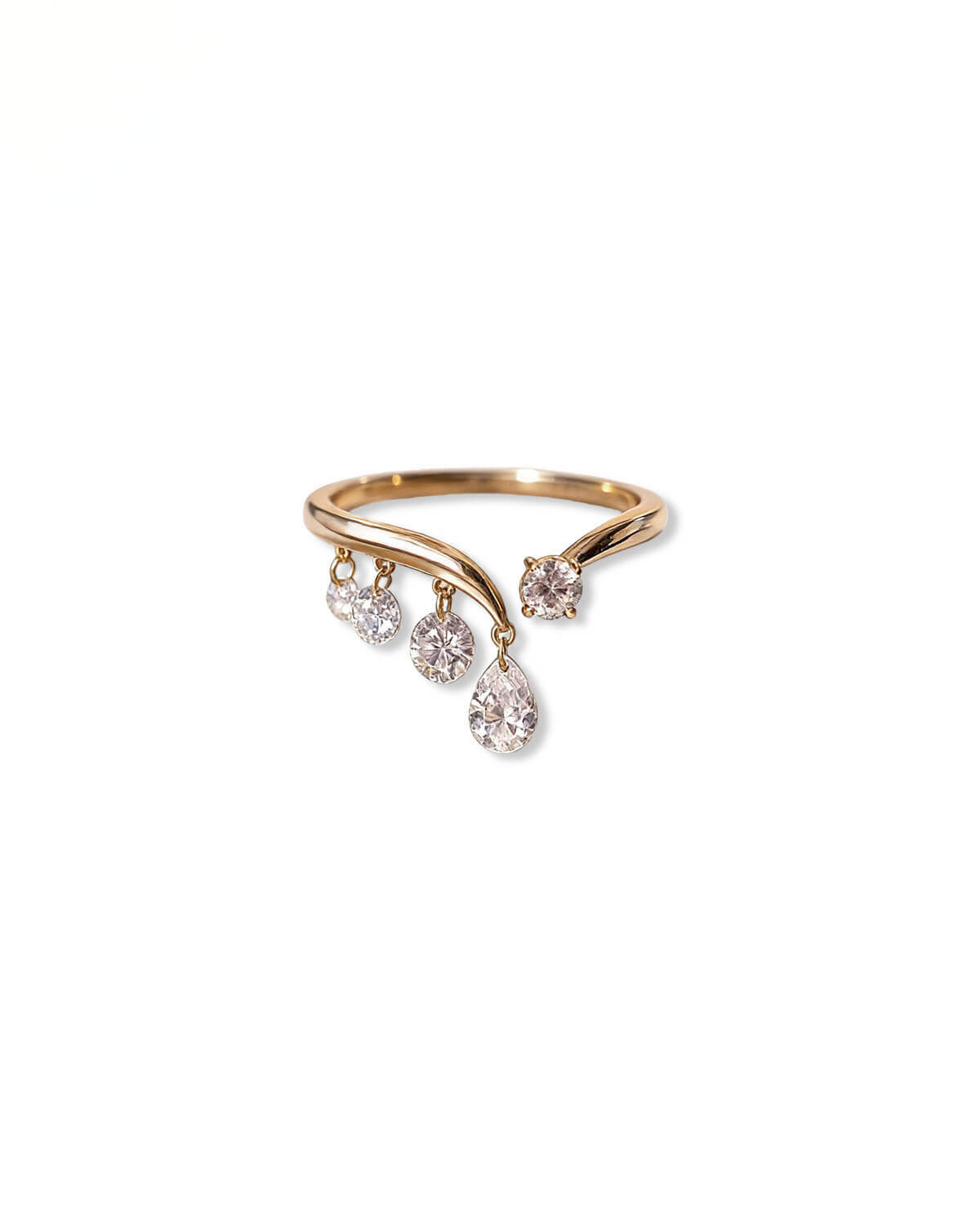 Liora Drift – Open Pear & Round Diamond Ring