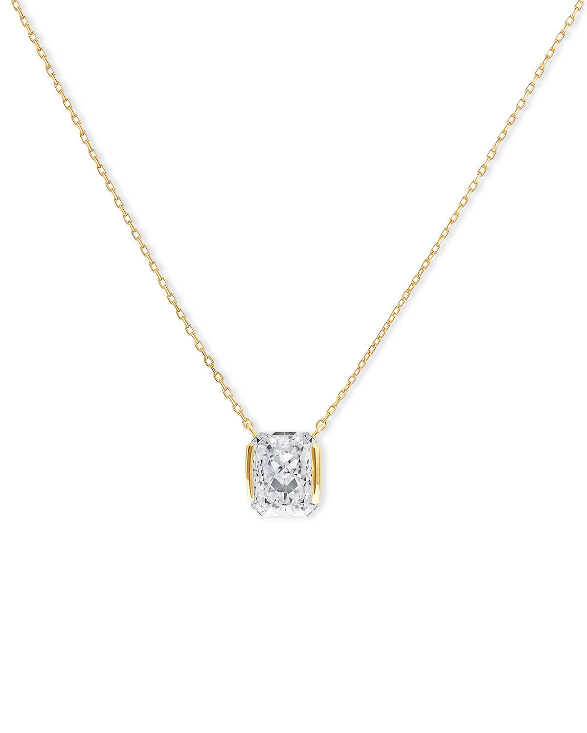 Diamond Pendant Necklace | 14K Gold Radiant Cut Lab Diamond Necklace