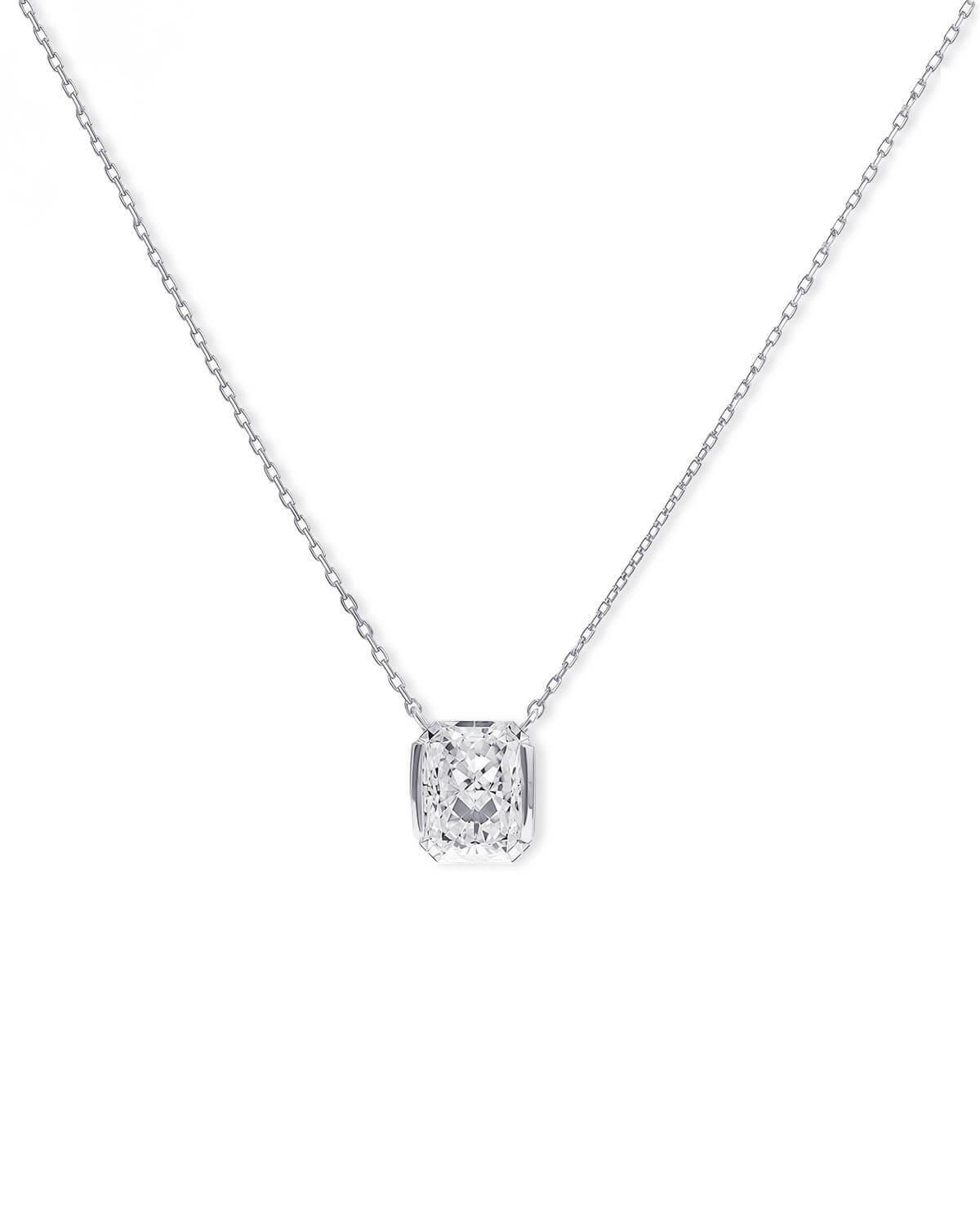 Aurea Prism – Radiant Diamond Pendant Necklace