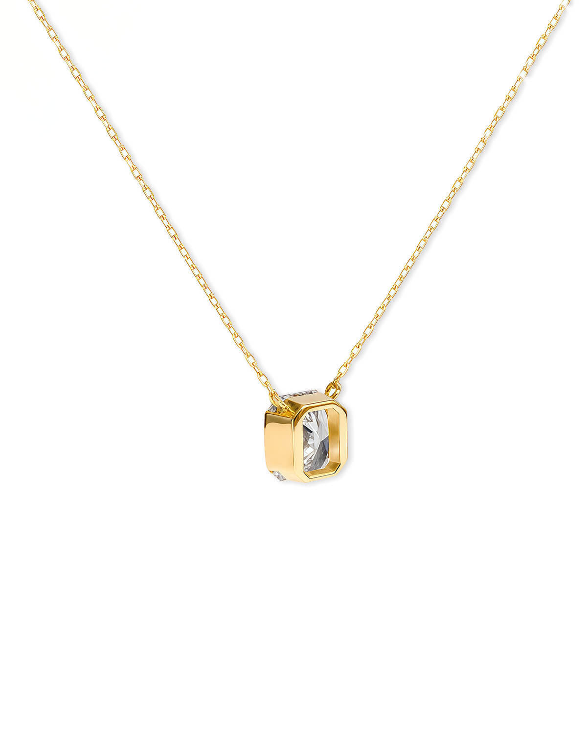 Aurea Prism – Radiant Diamond Pendant Necklace