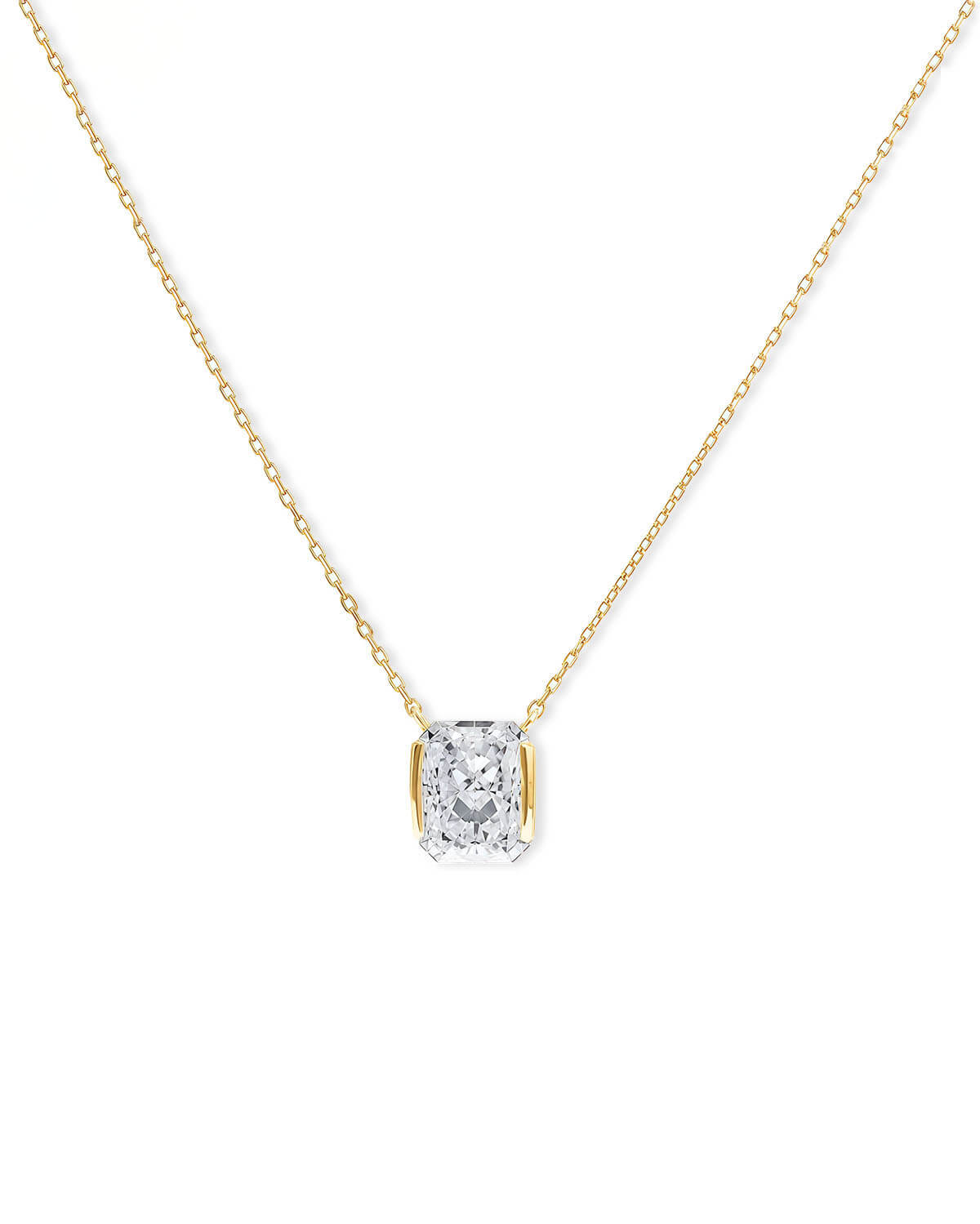 Diamond Pendant Necklace | 14K Gold Radiant Cut Lab Diamond Necklace