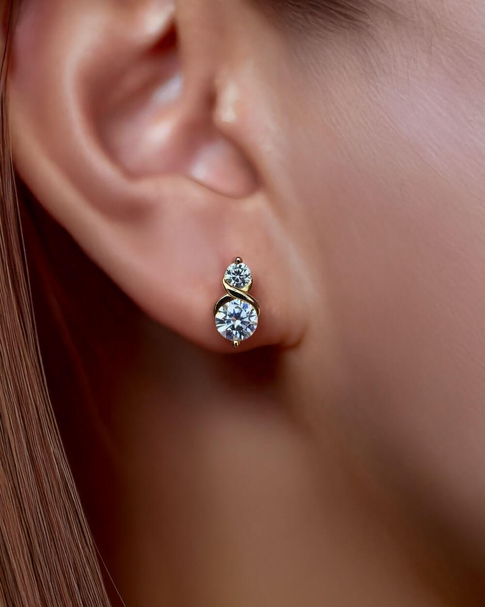 Eternal Duo – Infinity Symbol Stud Diamond Earrings