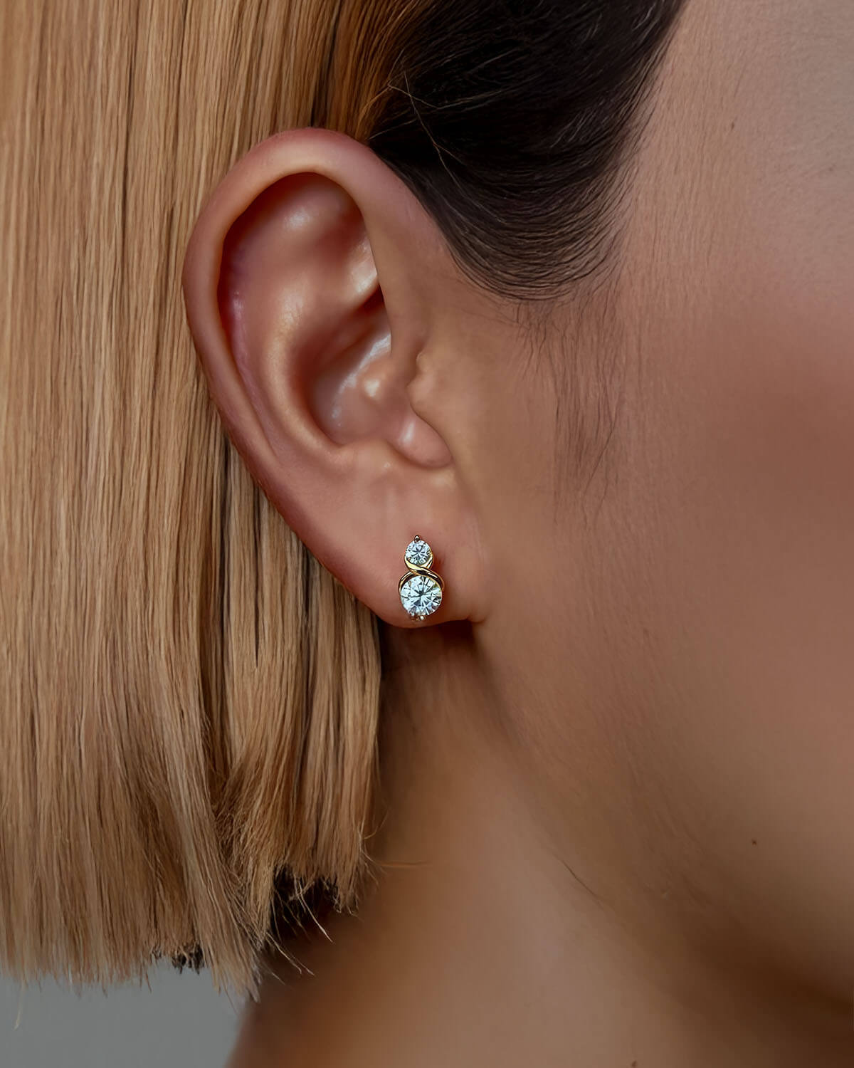 Eternal Duo – Infinity Symbol Stud Diamond Earrings