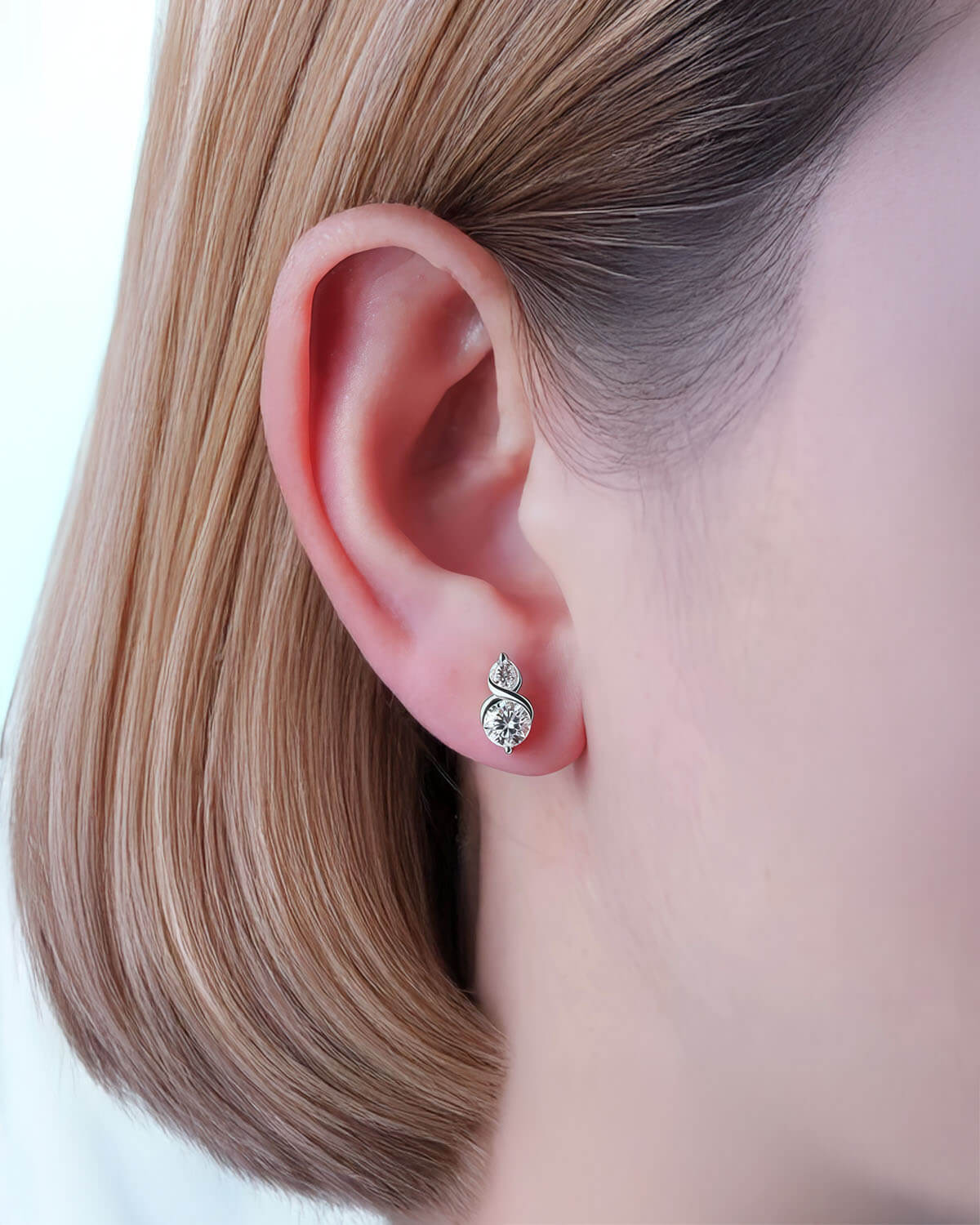 Eternal Duo – Infinity Symbol Stud Diamond Earrings