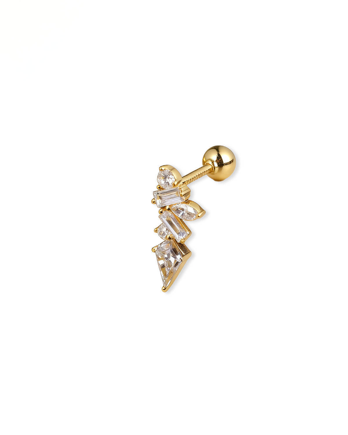 Stud Diamond Earrings | 14K Gold Multi Cut Lab Diamond Cluster Earrings