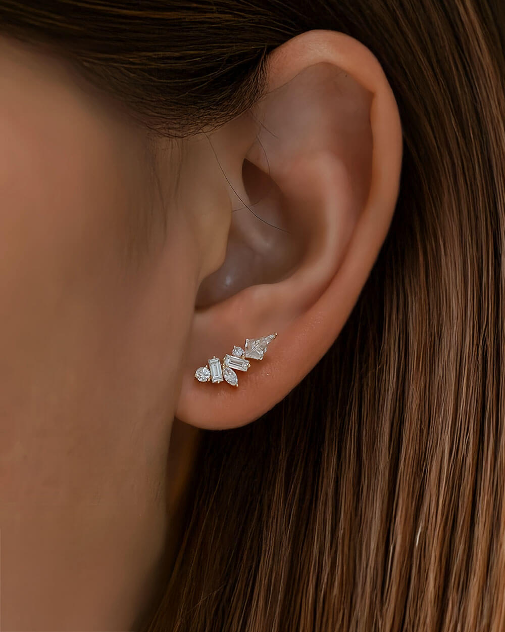 Lumi Cluster – Multi-Cut Stud Diamond Earrings