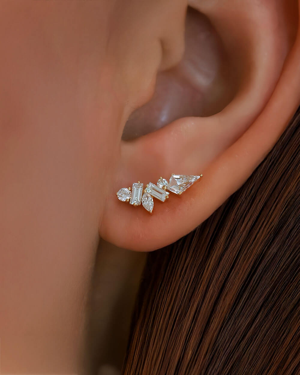 Lumi Cluster – Multi-Cut Stud Diamond Earrings