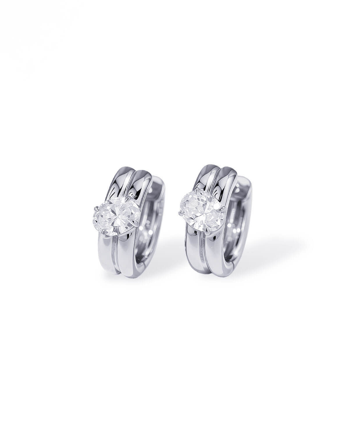 Celine Duo – Oval Double Hoop Earrings