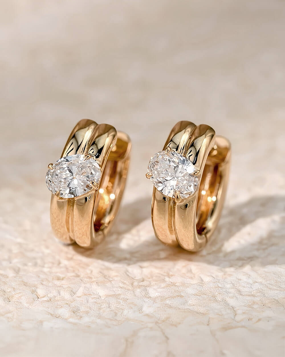 Celine Duo – Oval Double Hoop Earrings