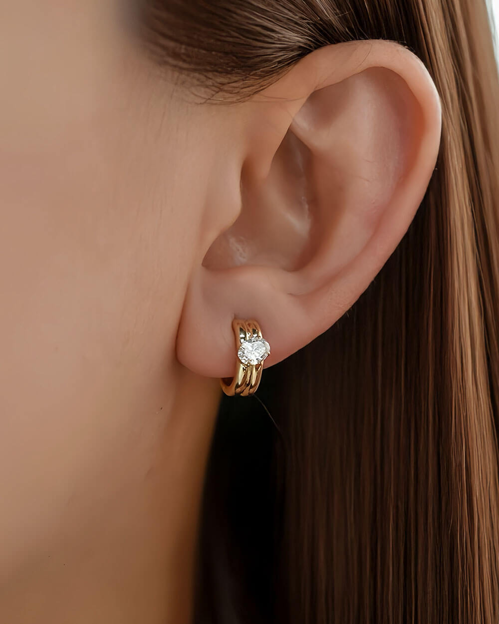 Celine Duo – Oval Double Hoop Earrings