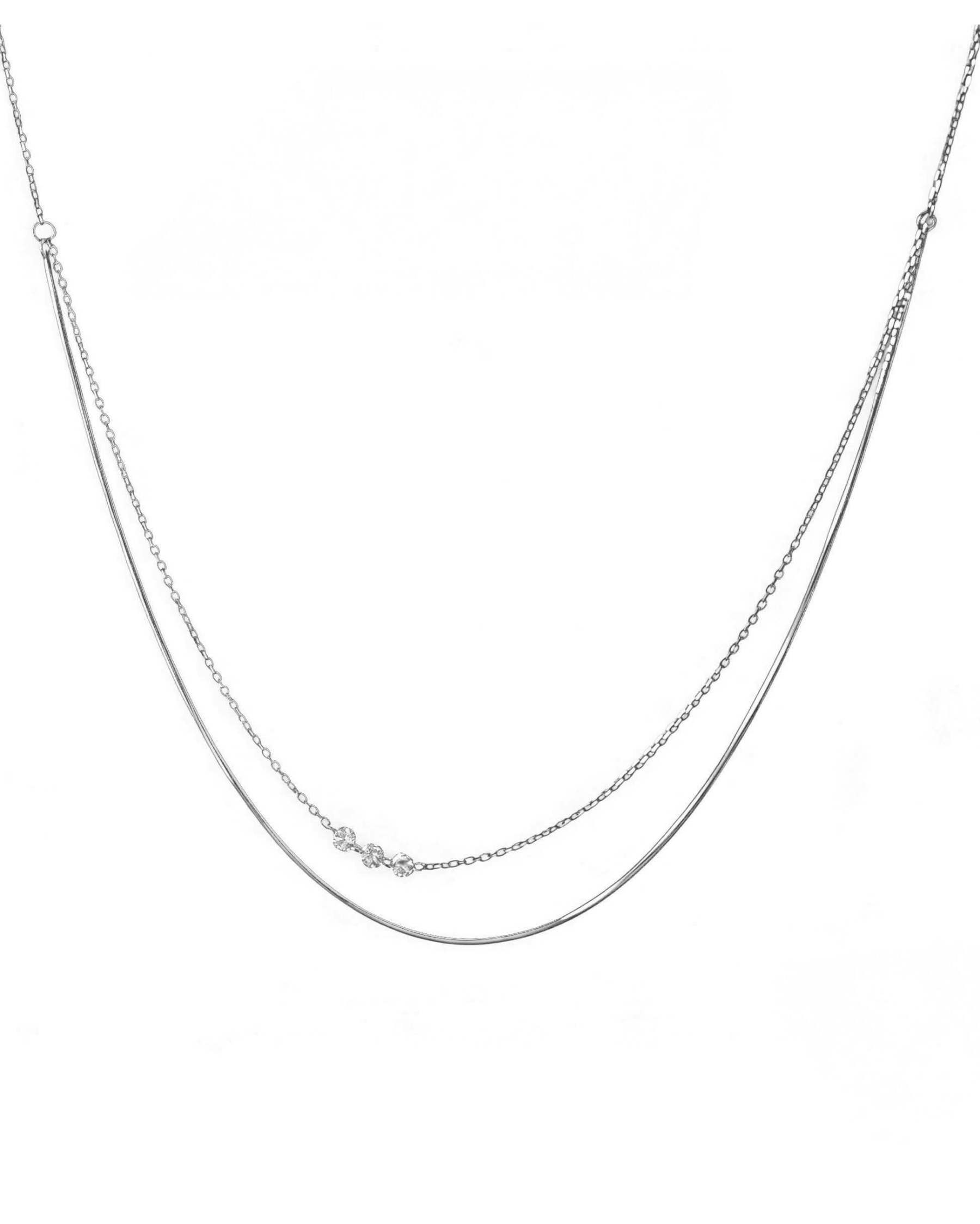 Astra Beam – Triple Diamond Layered Necklace