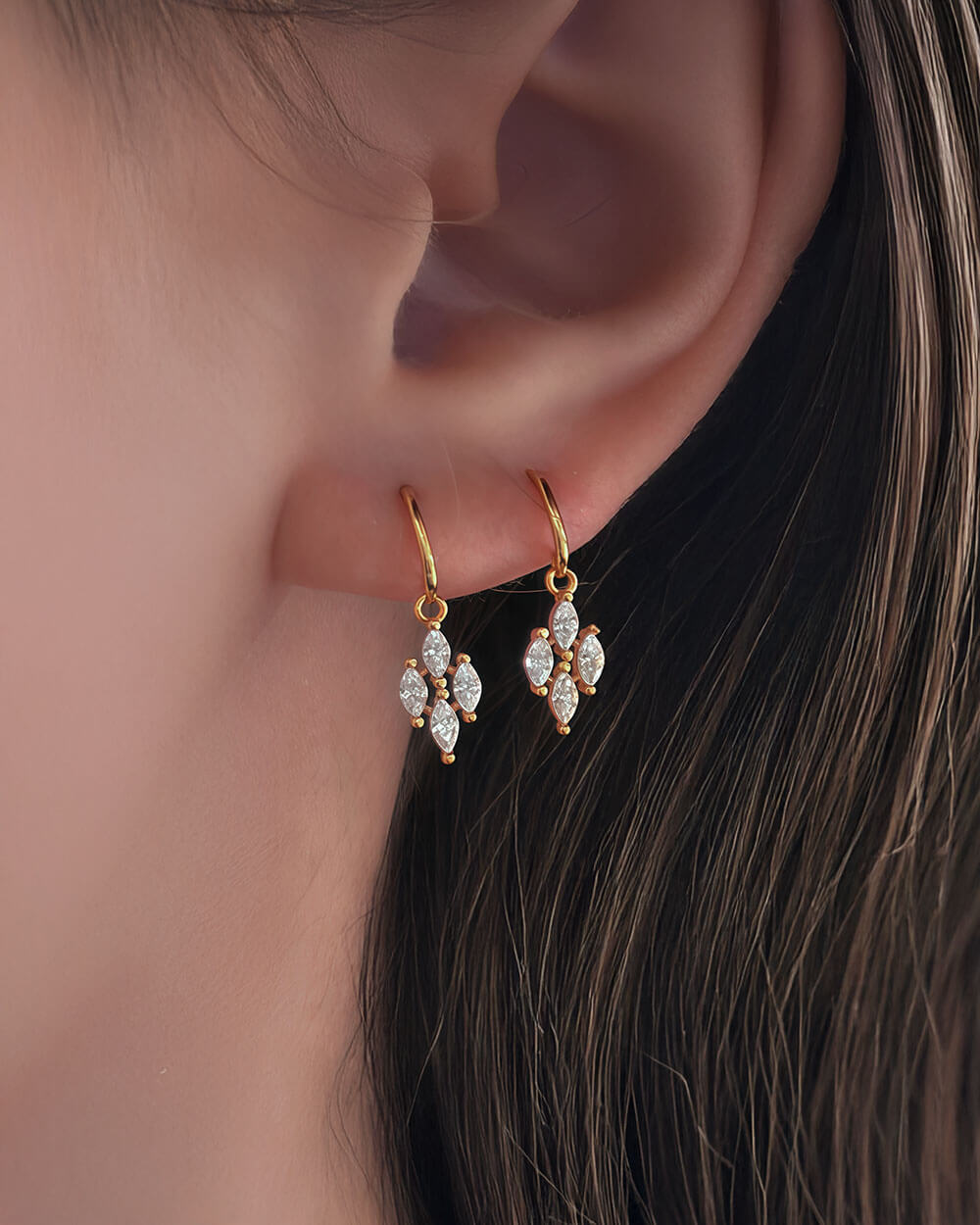 Aurelia Drop – Marquise Diamond Dangle Earrings