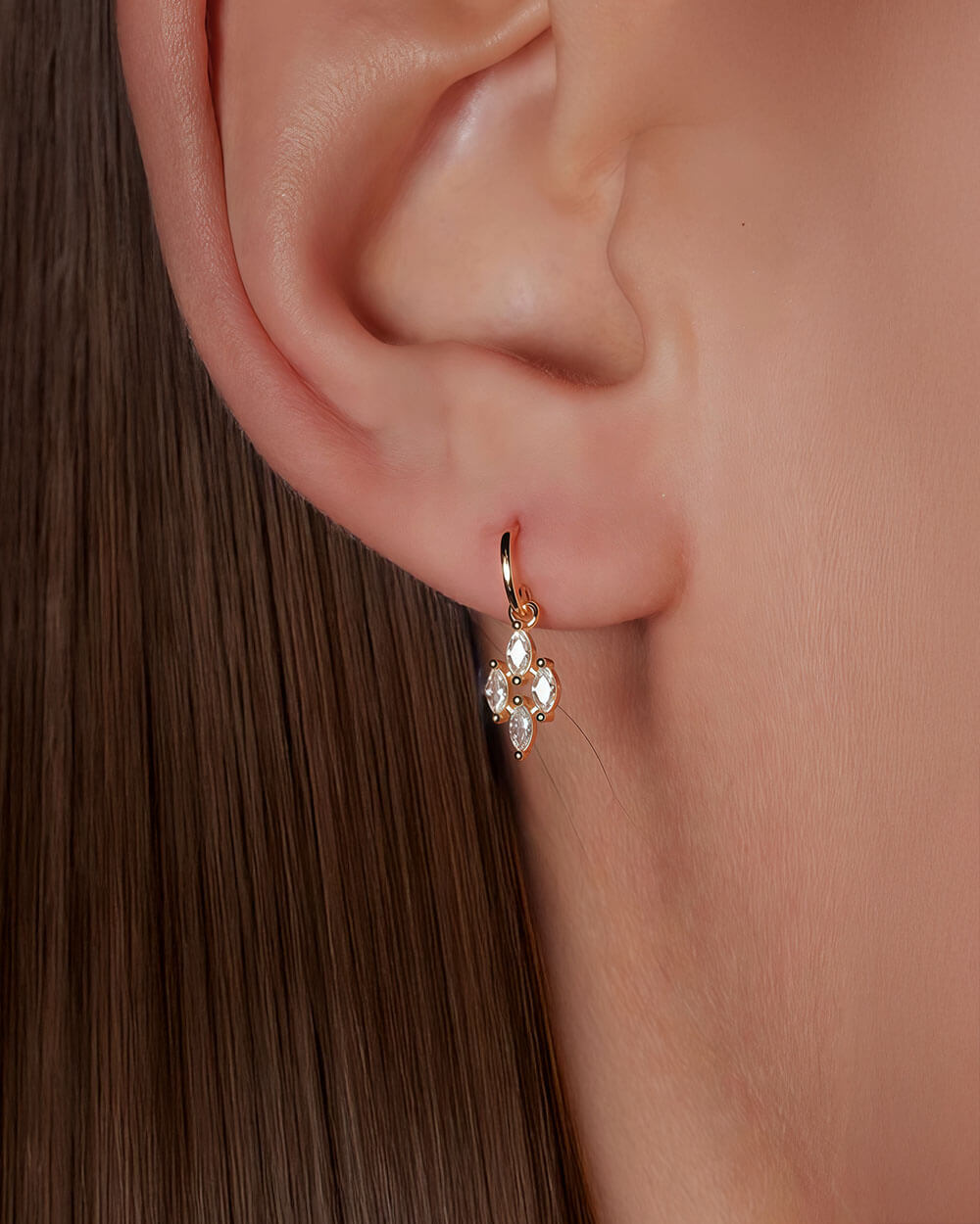 Aurelia Drop – Marquise Diamond Dangle Earrings