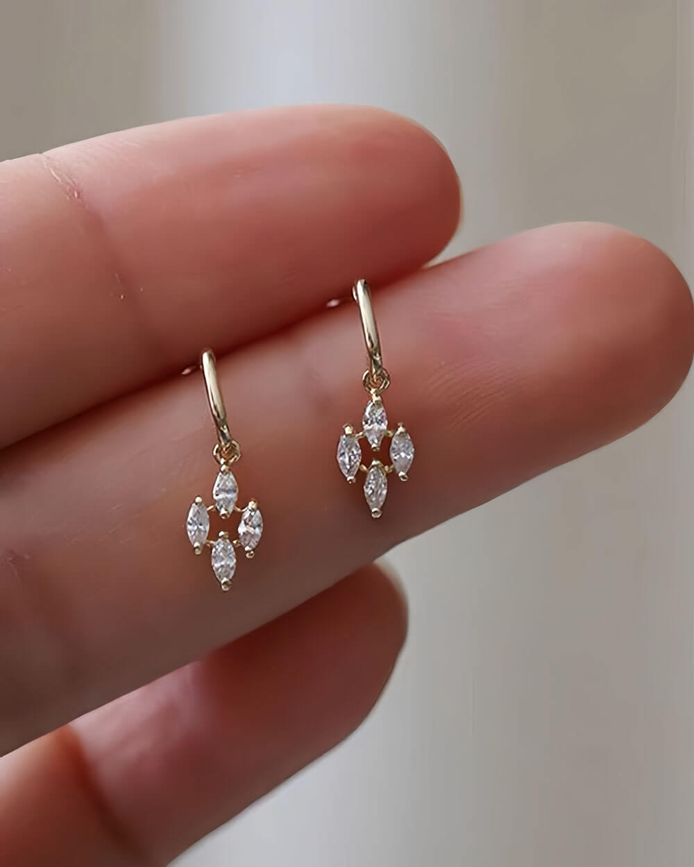 Aurelia Drop – Marquise Diamond Dangle Earrings