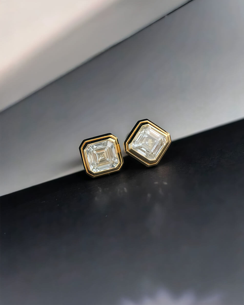 Clear Edge – Asscher Cut Diamond Stud Earrings