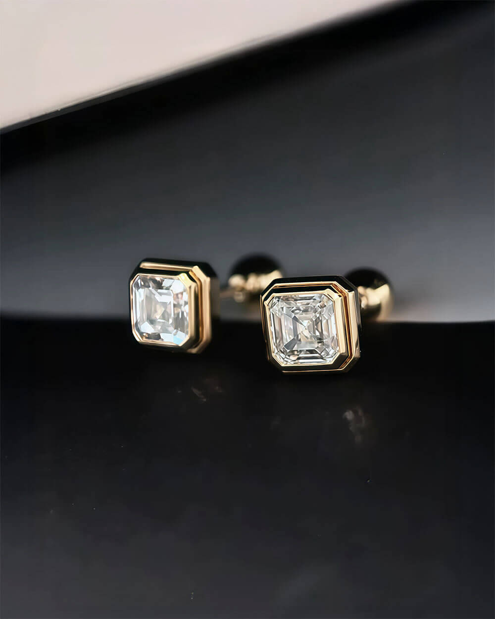 Clear Edge – Asscher Cut Diamond Stud Earrings