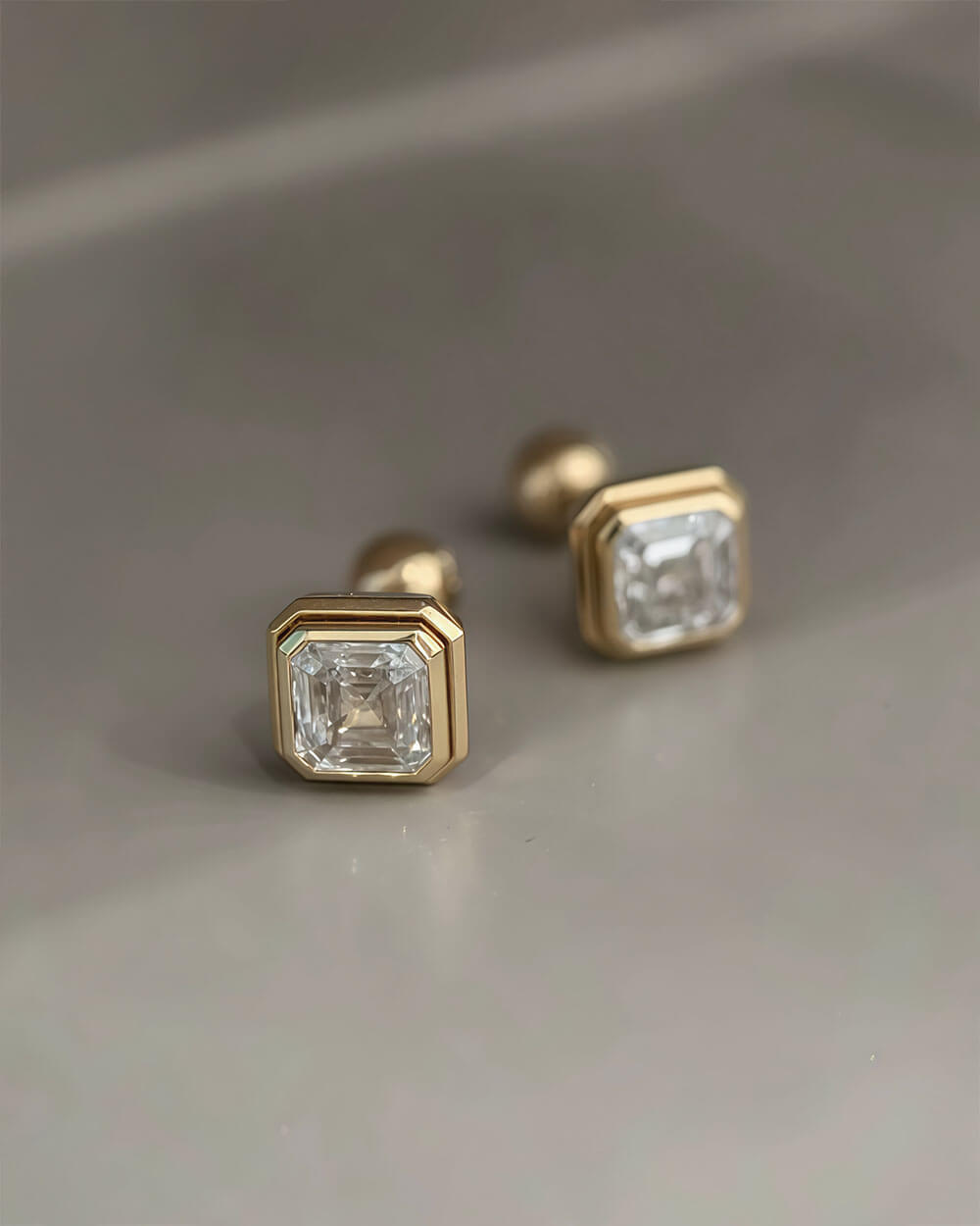 Clear Edge – Asscher Cut Diamond Stud Earrings