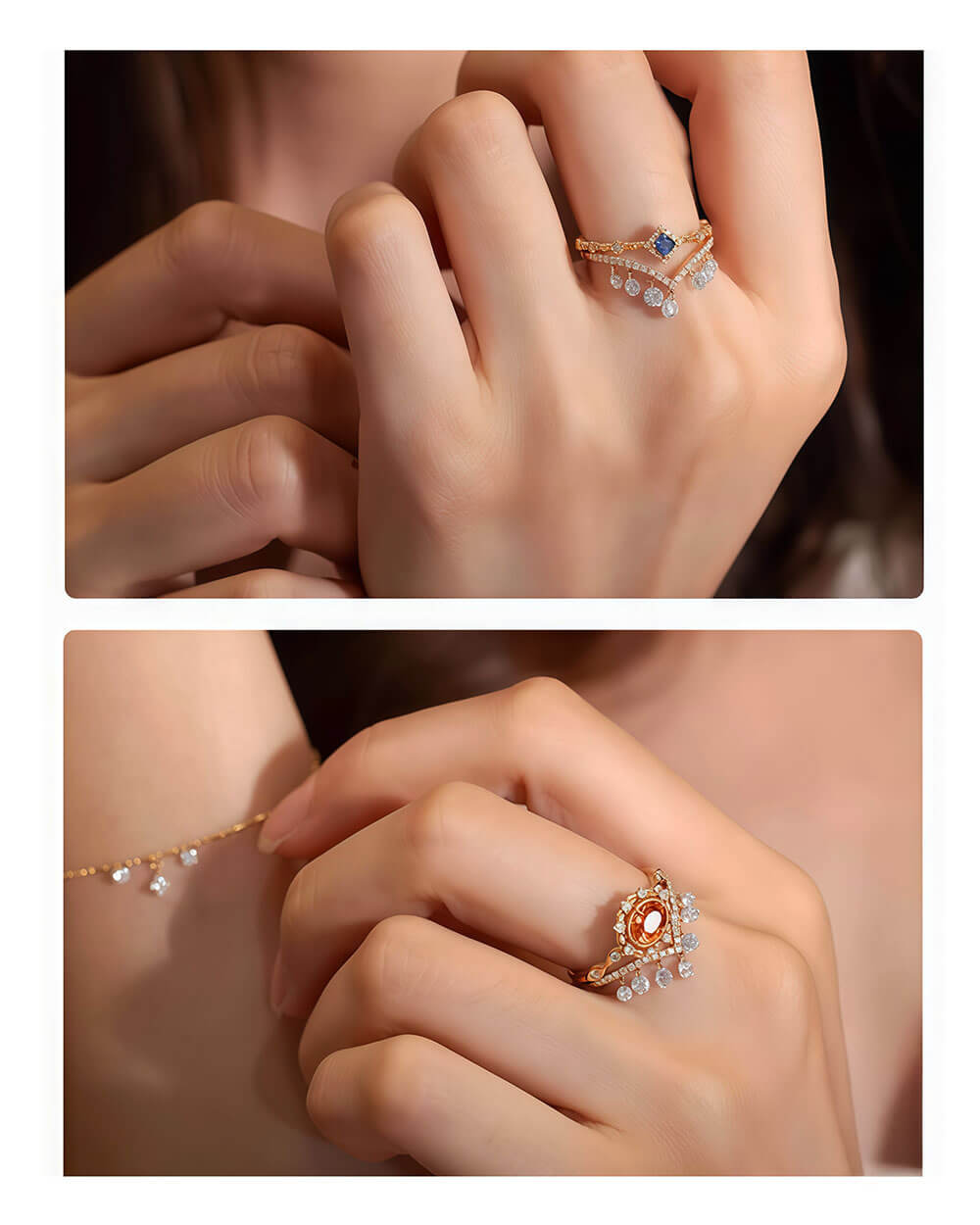 Nova Vee – Drilled Round Diamond Stacking Ring