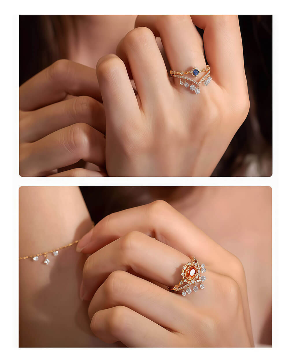 Nova Vee – Drilled Round Diamond Stacking Ring