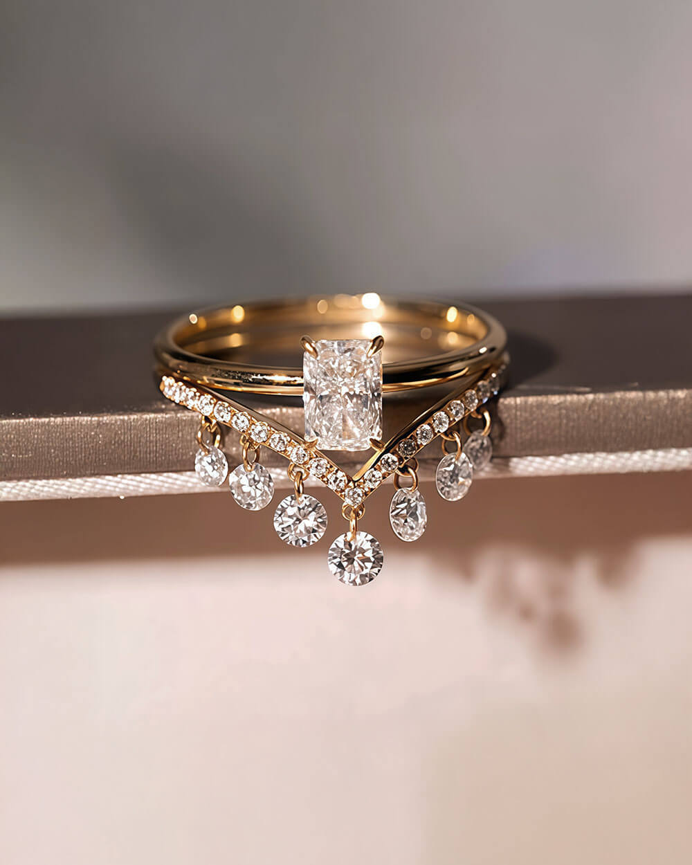 Nova Vee – Drilled Round Diamond Stacking Ring