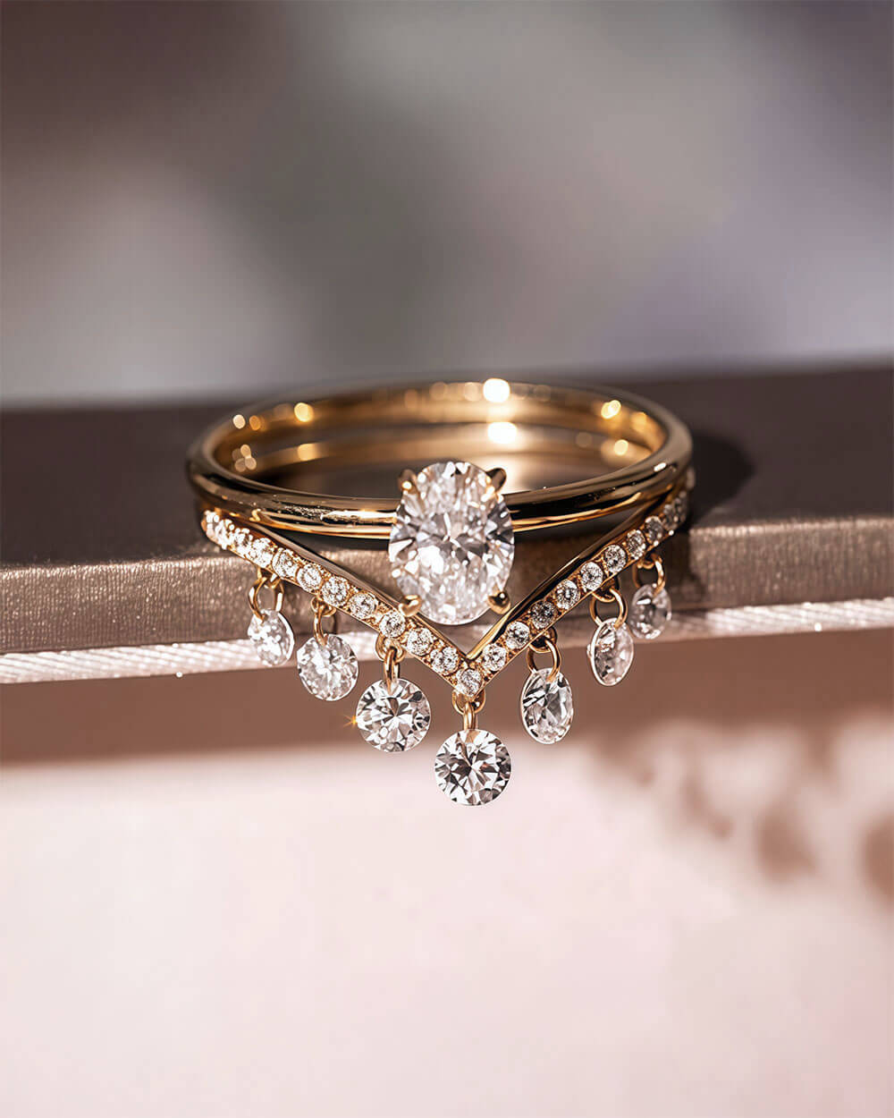 Nova Vee – Drilled Round Diamond Stacking Ring