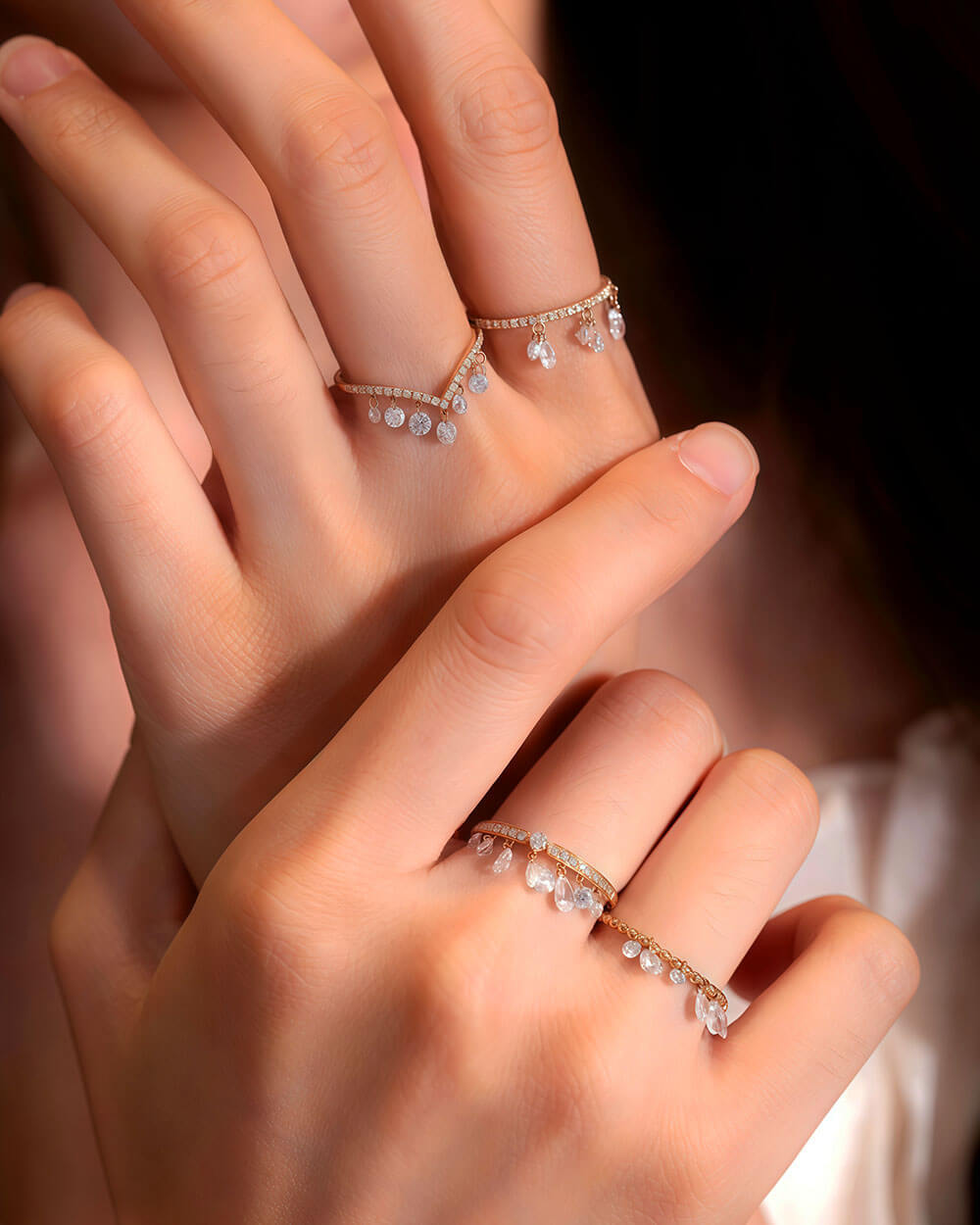 Nova Vee – Drilled Round Diamond Stacking Ring