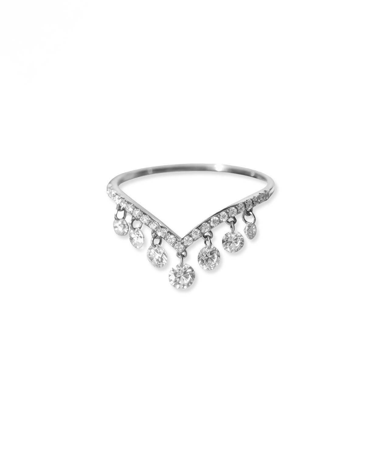 Nova Vee – Drilled Round Diamond Stacking Ring